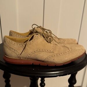 Cole Haan Men's Beige Suede Oxfords